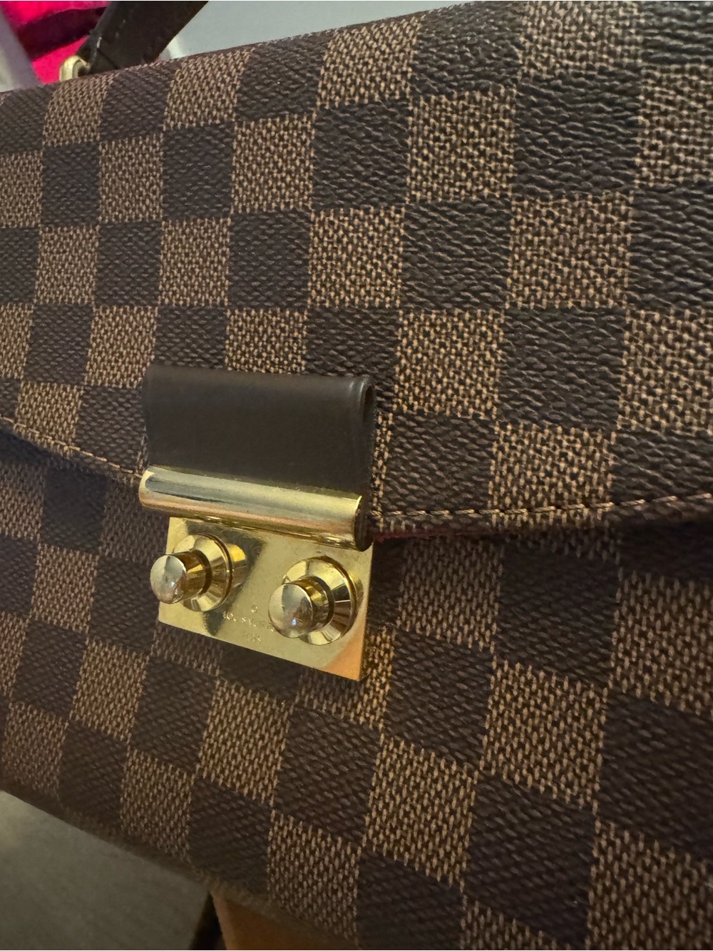 Louis Vuitton Brown Damier Ebene Top Handle Satchel with Gold Hardware - Picture 8 of 15